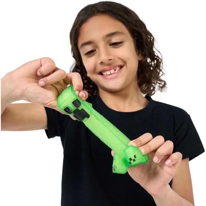Figurine extensible - GOO JIT ZU - Minecraft Creeper - 11 cm - Texture élastique - Extensible 3x