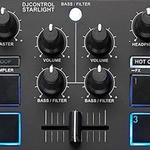 HERCULES DJ CONTROL STARLIGHT - Contrôleur DJ USB portatif - 2 pistes - 8 pads - Carte son intégrée - Serato DJ Lite inclus