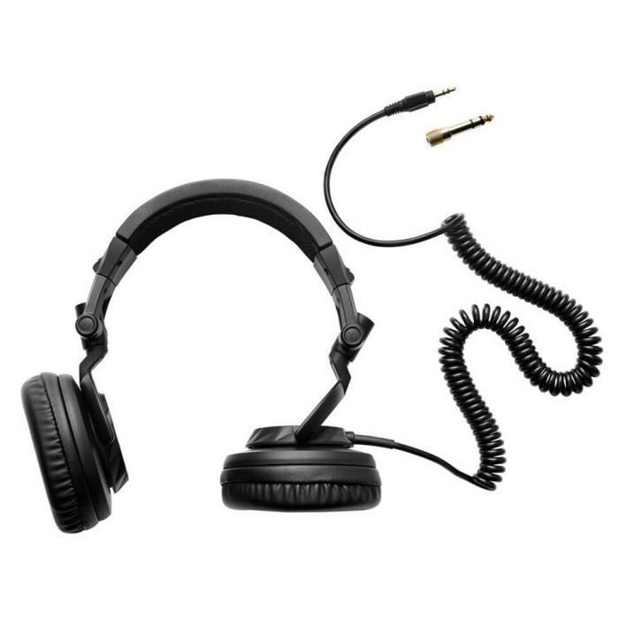 HERCULES HDP DJ45 - Casque DJ a haute performance - Pliable - Ecouteurs pivotants - Câble de 2m - Impédance 60 ohms - Noir