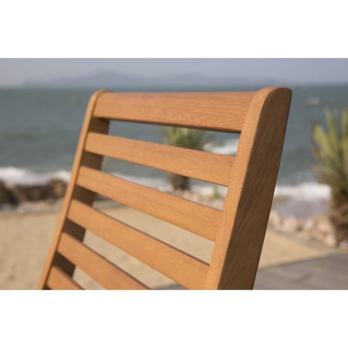 Lot de 4 chaises de jardin pliantes - EDEN - Bois Eucalyptus FSC - 57,5 x 46,5 x H90 cm