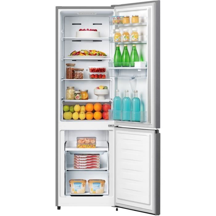 Réfrigérateur combiné - HISENSE - FCN255WDE - 2 portes - 255 L - Classe E - 55 x 56,3 x 179,7 cm - Argent