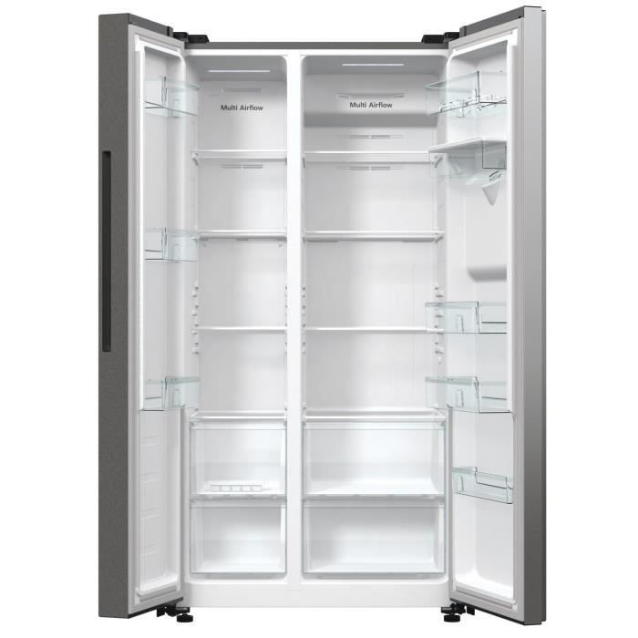 RÈfrigÈrateur amÈricain HISENSE - RS711N4WCE - 2 portes - Classe ÈnergÈtique E - 91 x 64,3 x 178,6 cm - Inox