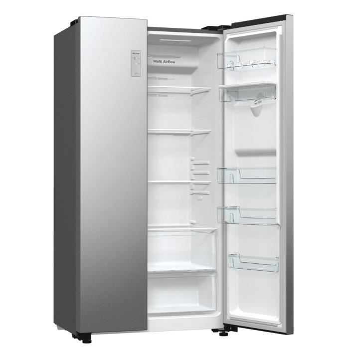 RÈfrigÈrateur amÈricain HISENSE - RS711N4WCE - 2 portes - Classe ÈnergÈtique E - 91 x 64,3 x 178,6 cm - Inox