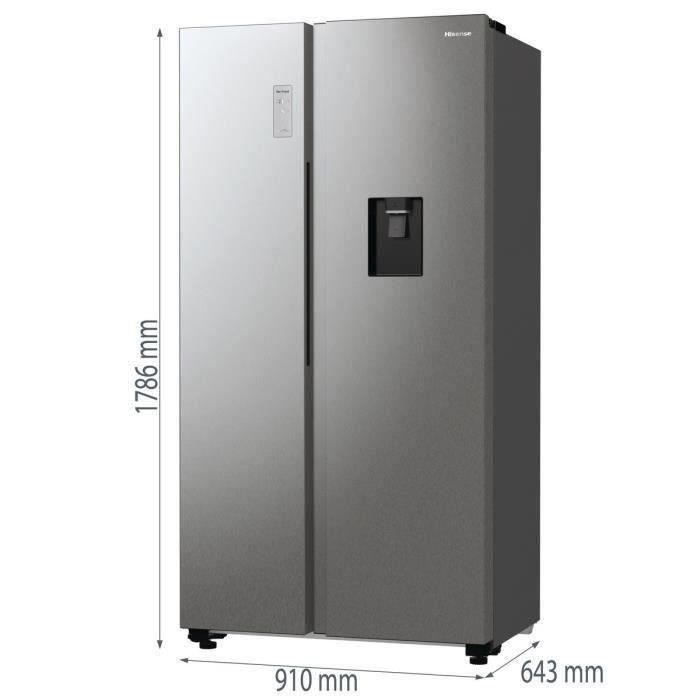 RÈfrigÈrateur amÈricain HISENSE - RS711N4WCE - 2 portes - Classe ÈnergÈtique E - 91 x 64,3 x 178,6 cm - Inox