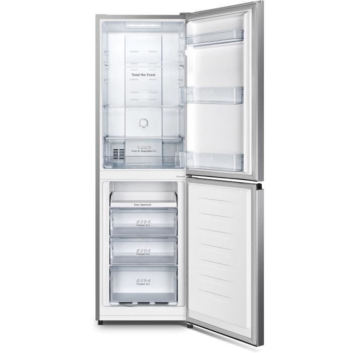 Réfrigérateur combiné - HISENSE - RB327N4ADD - classe D - 256 L - No Frost (Sans givre) - Argent - L 55 x 55,7 x H 182,4 cm