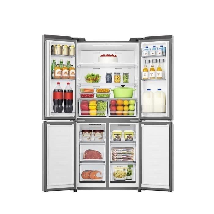 RÈfrigÈrateur amÈricain HISENSE - RQ5P470SEIE - 4 portes - Classe ÈnergÈtique E - 84,2 x 74,4 x 188,5 cm - Inox