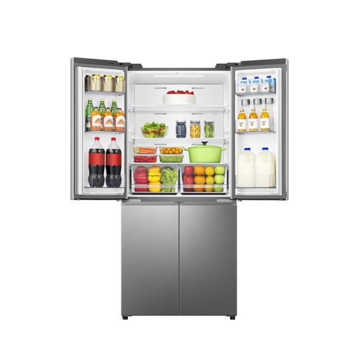 RÈfrigÈrateur amÈricain HISENSE - RQ5P470SEIE - 4 portes - Classe ÈnergÈtique E - 84,2 x 74,4 x 188,5 cm - Inox