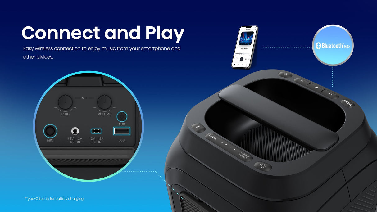 Enceinte nomade - HISENSE - Bluetooth - Max 160 W