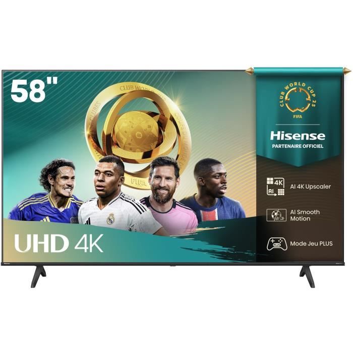 Hisense 58A6Q - TV LED 58 (146 cm) - 4K UHD 3840x2160 - HDR10+ - TV connecté - 4xHDMI 2.1 - WiFi