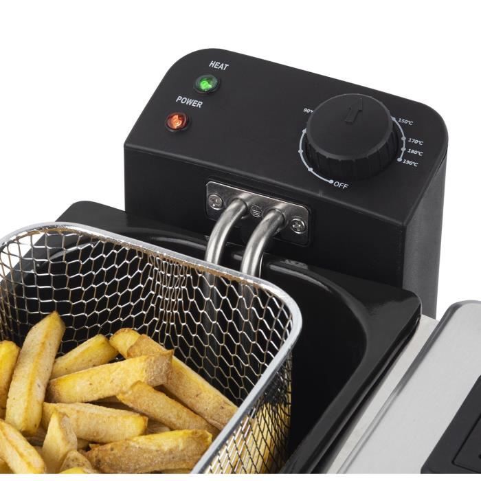 Friteuse HKoeNIG - DFX600 - Double Cuve 2x3L - Thermostats indépendants - Paniers amovibles - Acier inoxydable - 3600W