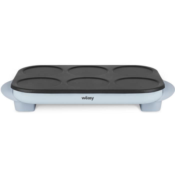 Crepiere WEASY - GOO60 - Crepes et Pancakes - 6 emplacements - Revetement anti-adhésif - Température jusqu'a 240°C - 1500W