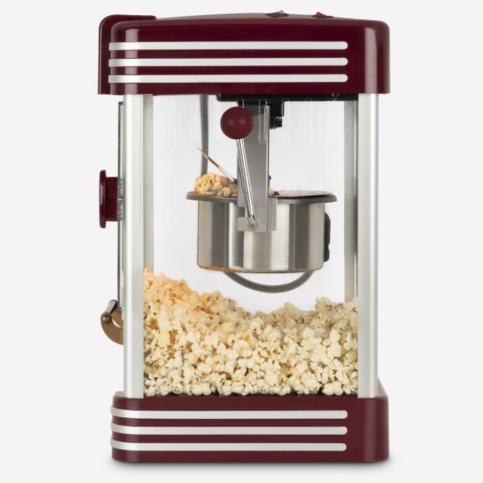 Machine a popcorn HKoeNIG - POP330 - Design retro - Capacité 50g - Lumiere intérieure de maintien au chaud - 360W
