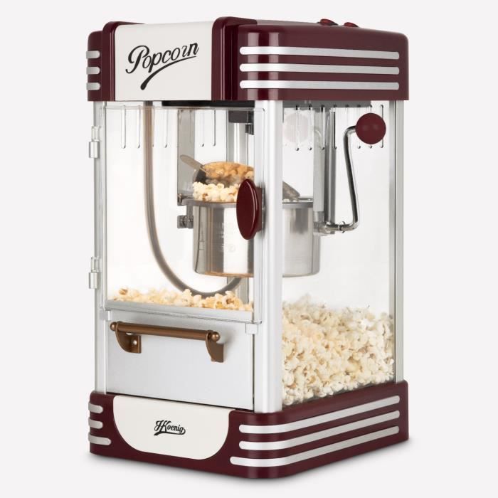 Machine a popcorn - HKoeNIG - Design retro - CapacitÈ 50g - Lumiere intÈrieure