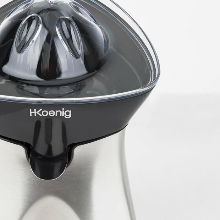 Presse-agrume Èlectrique - H.KoeNIG AGR60 - 2 cÙnes interchangeables - Bec verseur anti-goutte - Inox
