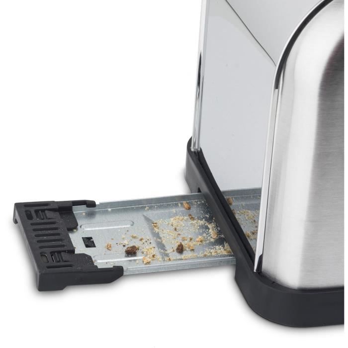 Grille-pain H.KoeNIG TOAS28 - 2 fentes - 3 fonctions - Thermostat rÈglable 7 niveaux - Acier inoxydable - Gris