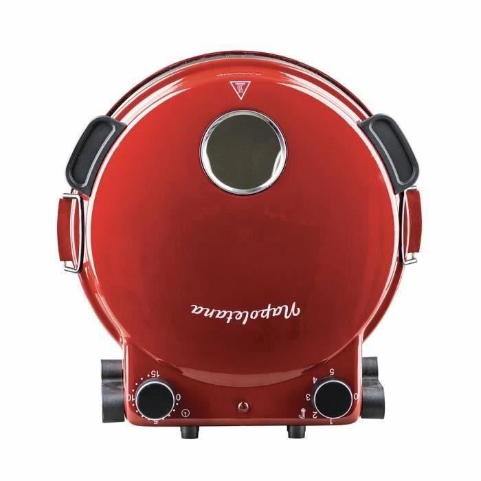 Four a pizza HKoeNIG - NAPL350 - Plaque Cuisson 32cm - Température jusqu'a 350°C - Rouge - 1200 W