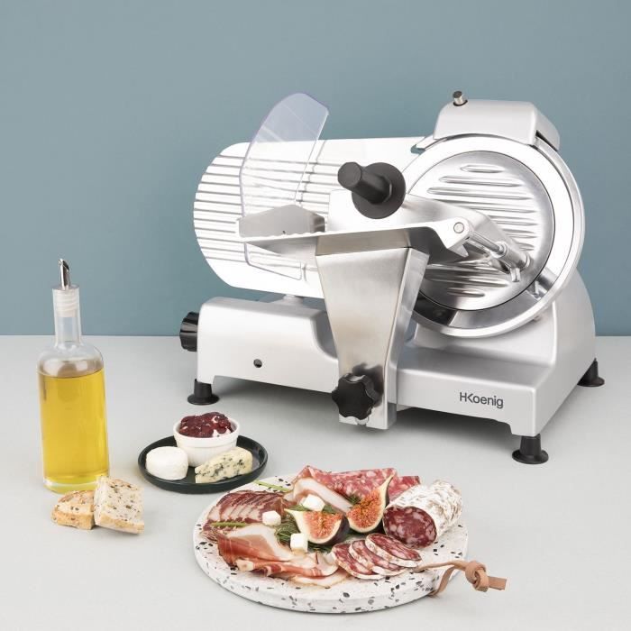Trancheuse a viande - H.Koenig - MSX220 - 240 W - Lame 220 mm - Epaisseur réglable 0-12 mm