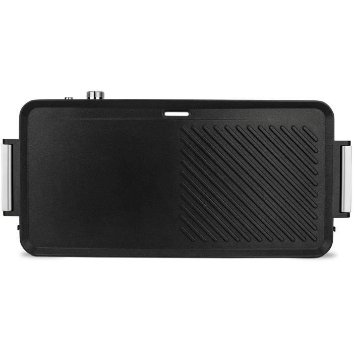 Plancha double zones HKoeNIG GRX330 - 50x25cm - 1800W avec revetement anti-adhÈsif et fonction turbo zone grill