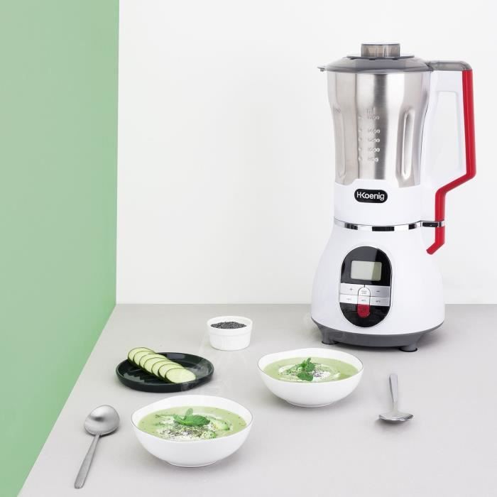 Blender chauffant - H.Koenig - MXC36 - 900 W - 1,4 L - Inox - 3 vitesses + Pulse