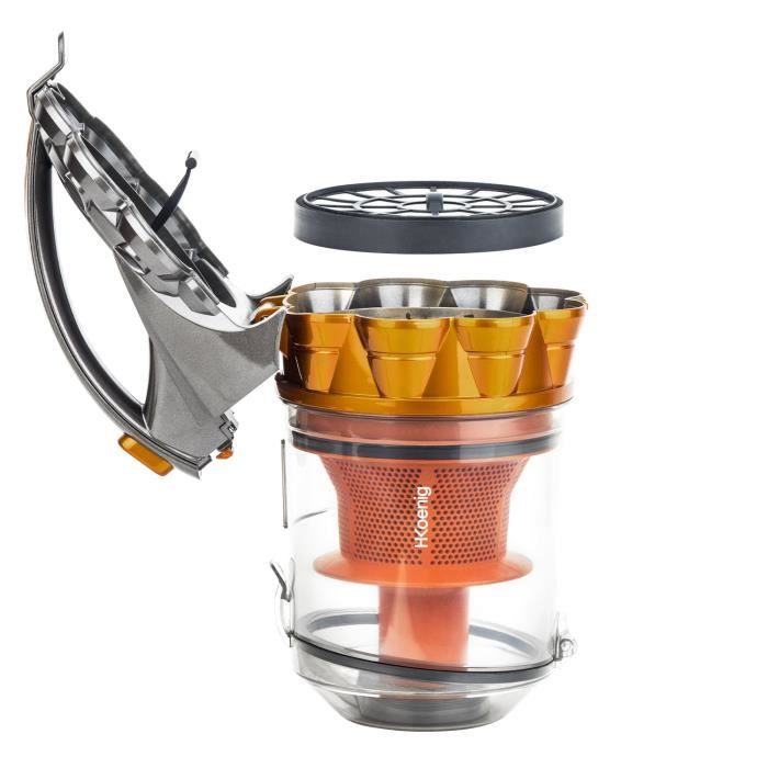 Aspirateur multicyclonique sans sac HKoeNIG Compact + - Tube tÈlescopique en aluminium - Classe A