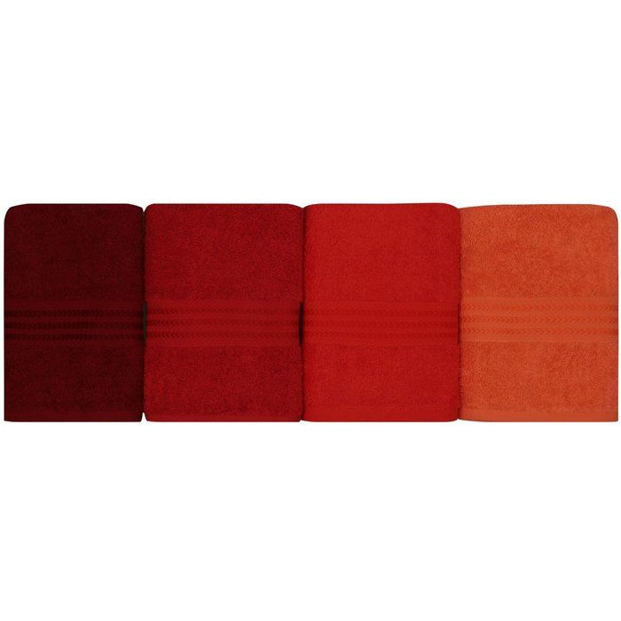Ensemble de 4 serviettes a main - 50 x 90 cm - Orange
