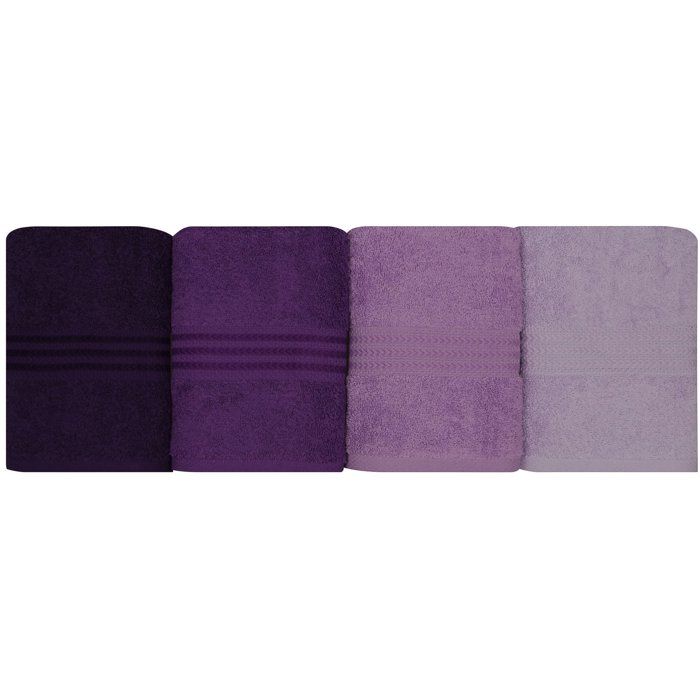 Ensemble de 4 serviettes a main - 50 x 90 cm - Violet