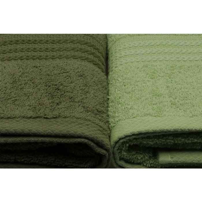 Ensemble de 4 serviettes de bain - 70 x 140 cm - Vert