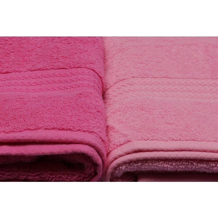 Ensemble de 4 serviettes de bain - 70 x 140 cm - Rose