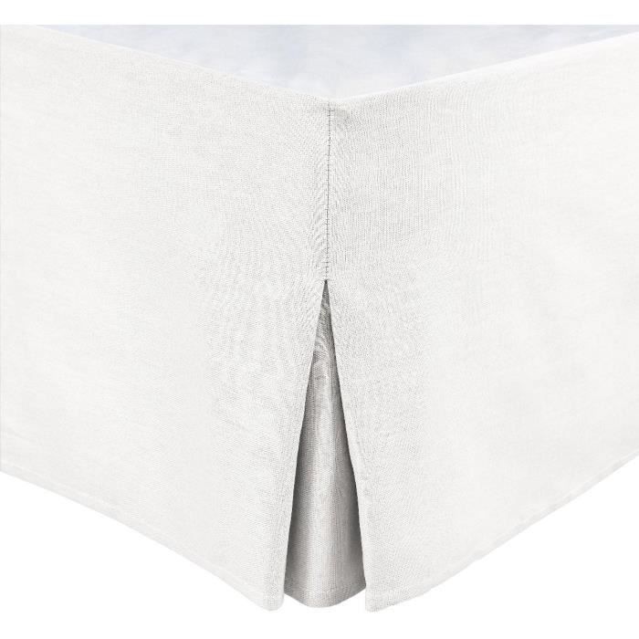 Cache sommier - HOME LINGE PASSION - 140 x 190 cm + 30 cm - Blanc