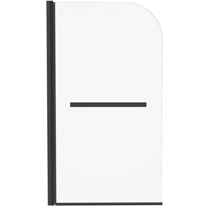 Pare baignoire 1 volet + porte serviettes - HOME GENERATION - Mila noir - 80 x 140 cm