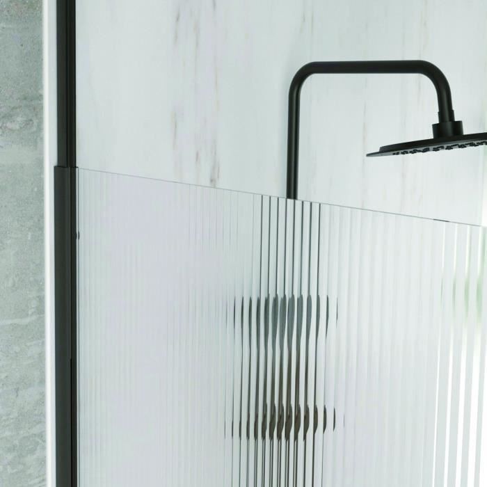 Paroi fixe - HOME GENERATION - Only noir rainure - 120 x 210-265 cm