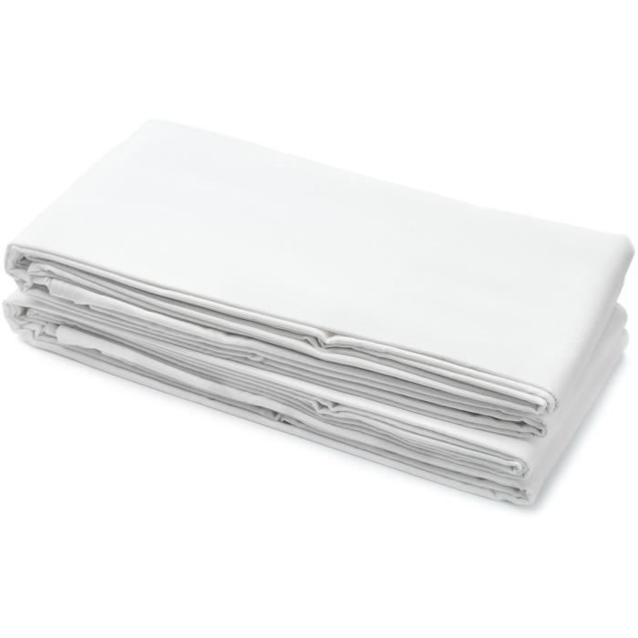 Drap plat - HOME LINGE PASSION - Microfibre 82 g - 180 x 290 cm - Blanc