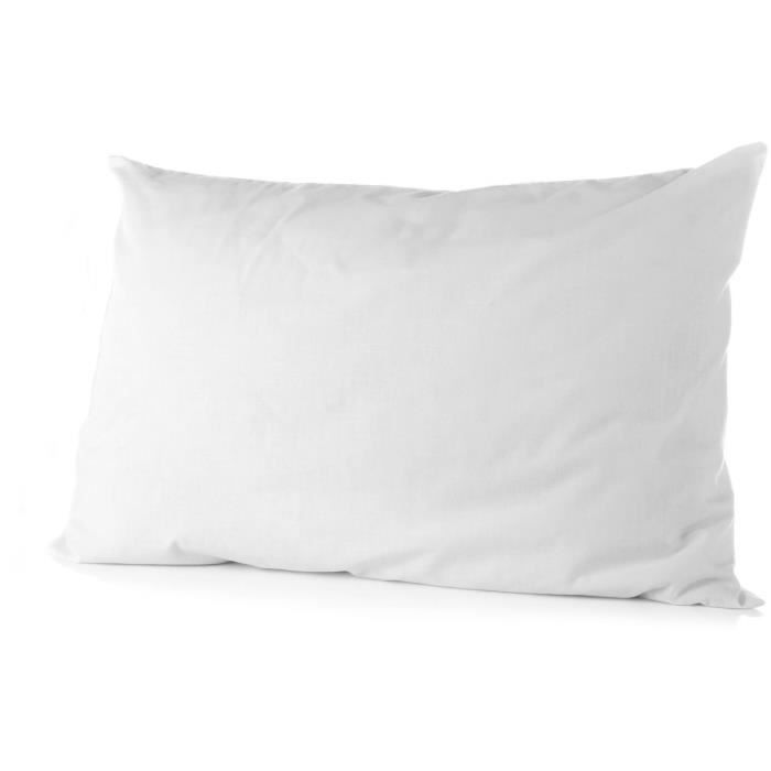 Lot de 2 taies d'oreiller - HOME LINGE PASSION - 50 x 70 cm - Blanc