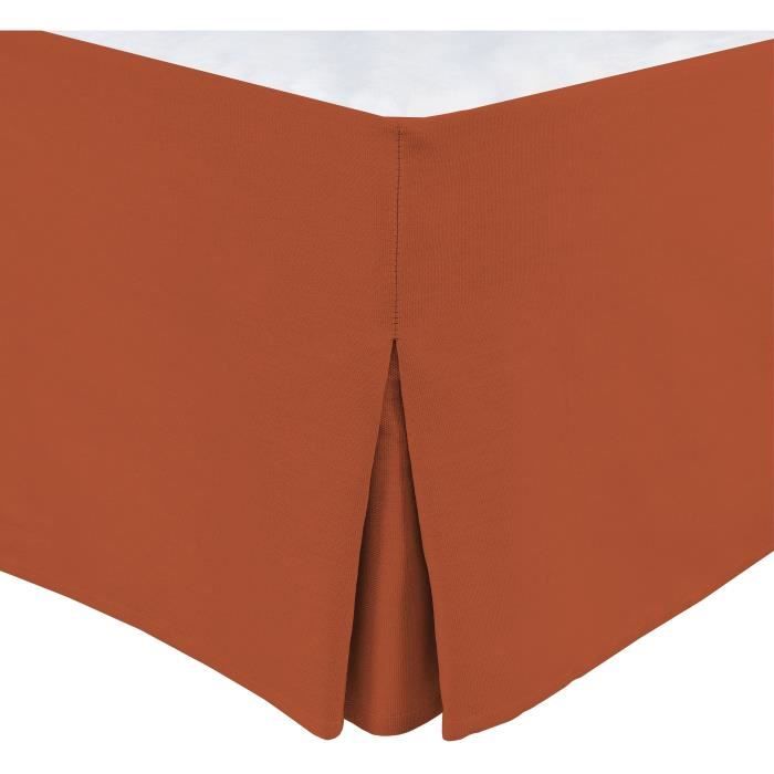 Cache sommier - HOME LINGE PASSION - 160 x 200 cm + 30 cm - Terracotta