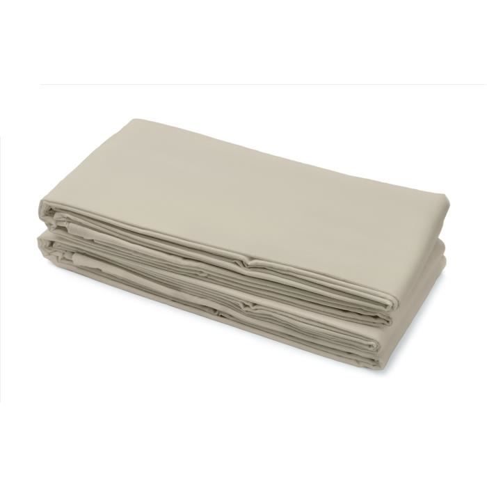 Drap plat - HOME LINGE PASSION - HP72098 - Microfibre 82 g - 180 x 290 cm - Beige ivoire