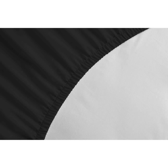 Drap housse - HOME LINGE PASSION - HP72108 - Microfibre 82 g - 90 x 190 cm - Bonnet 30 cm - Noir