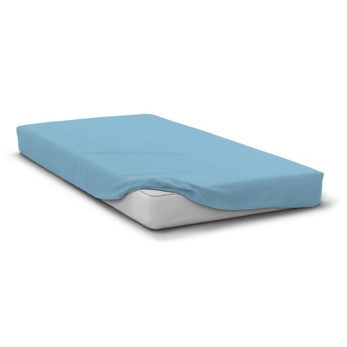 Drap housse - HOME LINGE PASSION - HP72122 - Microfibre 82 g - 160 x 200 cm - Bonnet 30 cm - Bleu ciel