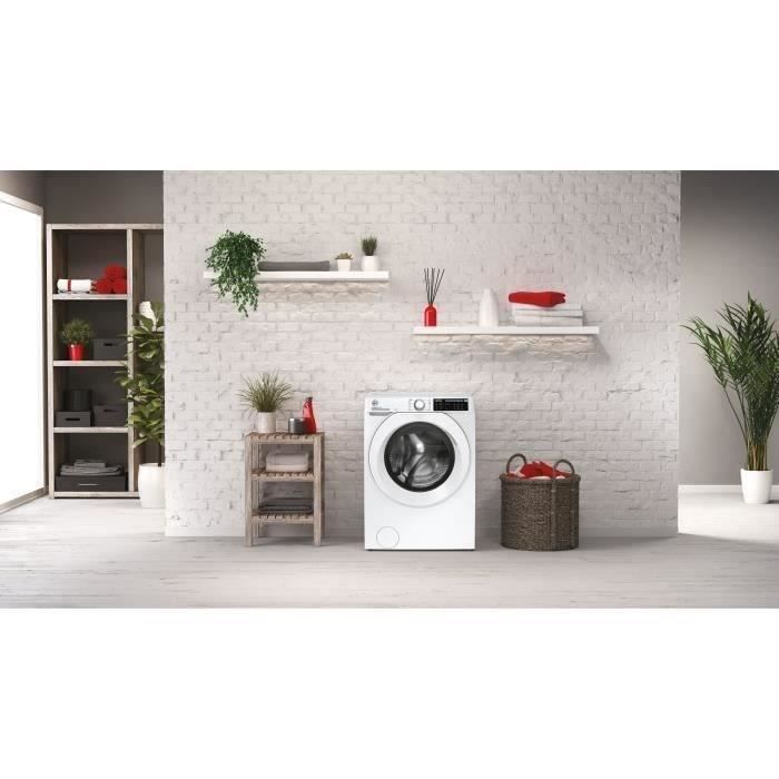 Lave-linge hublot HOOVER H-WASH 500 HW 28AM/1-S - 8 kg - Induction - 1200 trs/min - Classe A - Connecté - Vapeur - Blanc