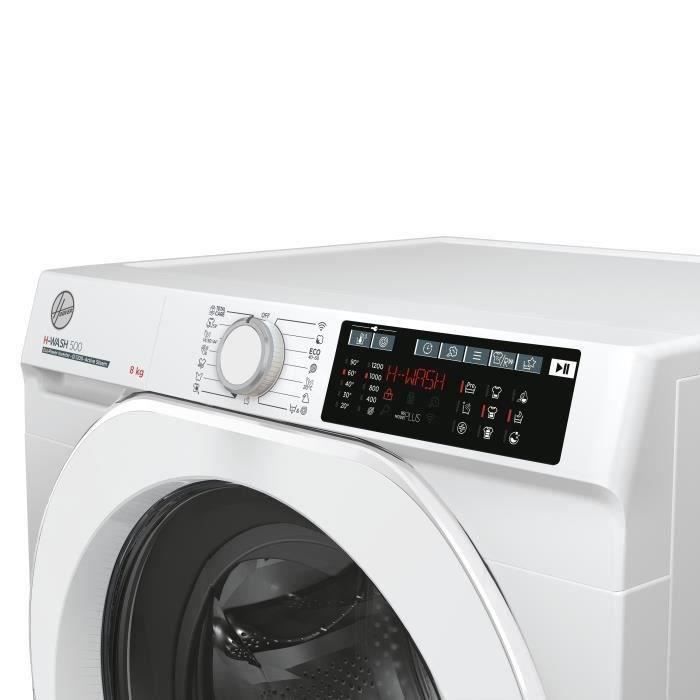 Lave-linge hublot HOOVER H-WASH 500 HW 28AM/1-S - 8 kg - Induction - 1200 trs/min - Classe A - Connecté - Vapeur - Blanc