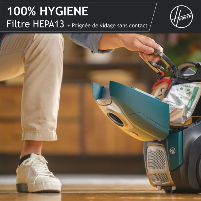Aspirateur Traineau avec Sac - HOOVER - HE530ALG - 700 W - 4 L - 65 dBA - SpÈcial animaux et allergies