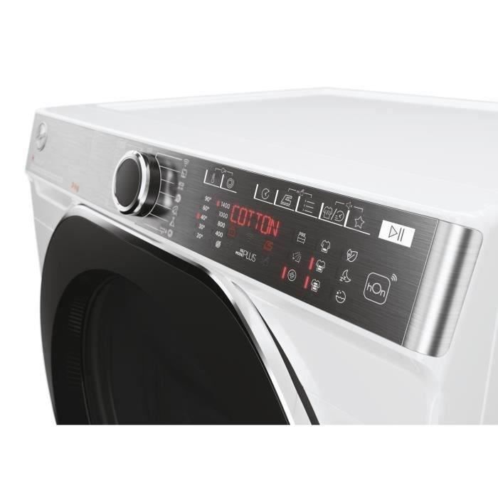 Lave-linge hublot HOOVER H-WASH 550 H5WPB49AMBC8/1-S - 9 kg - Induction - 1400 trs/min - Classe A - Connecté - Vapeur - Blanc