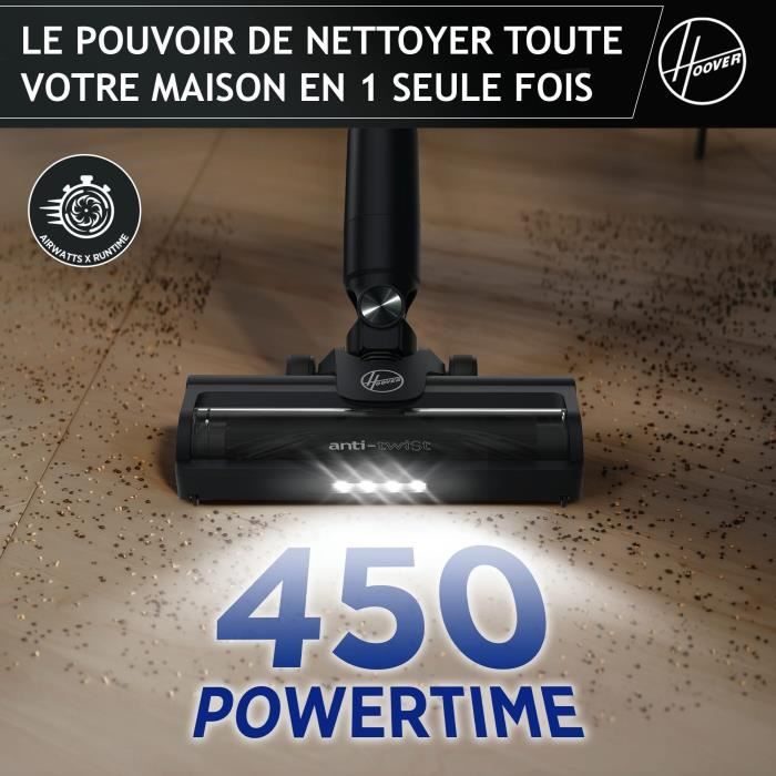 Aspirateur Balai sans fil - HOOVER HF1P10H - 40 AW - Ecran LED - Noir / Pastel violet