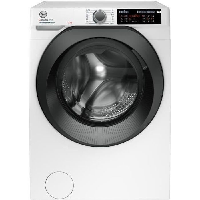 Lave-linge hublot HOOVER H-WASH 500 HW4 37XMBB/1-S - 7 kg - Induction - 1300 trs/min - Classe A - ConnectÈ - Blanc