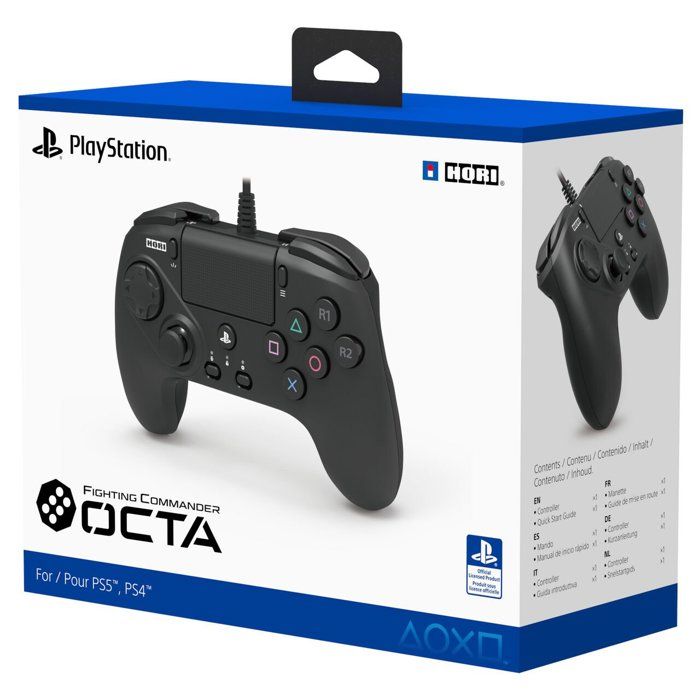 Manette filaire - PlayStation - HORI - Fighting commander OCTA pour PC, PS4 et PS5 - Noir