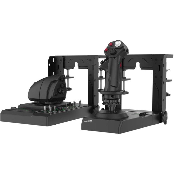 Systeme de vol et support Hotas pour PC - Hori - Double manette fontion de gouvernail - 200 fonctions configurables - Noir