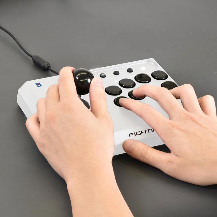 Manette de jeu - PC, PS4 et PS5 - Fighting Stick Mini - PlayStation - Filaire - Blanc - Hori