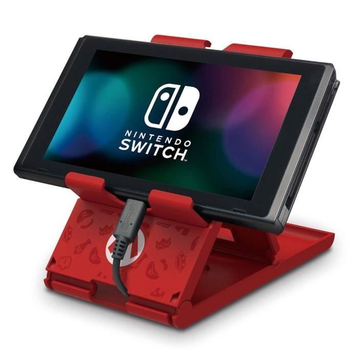 Support console - Nintendo Switch - Super Mario - Hori - Socle ajustable angle jeu - Mario Design
