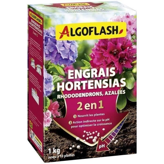ALGOFLASH NATURASOL Engrais Hortensias, Rhododendrons et Azalées - Spécial pH - 1 kg