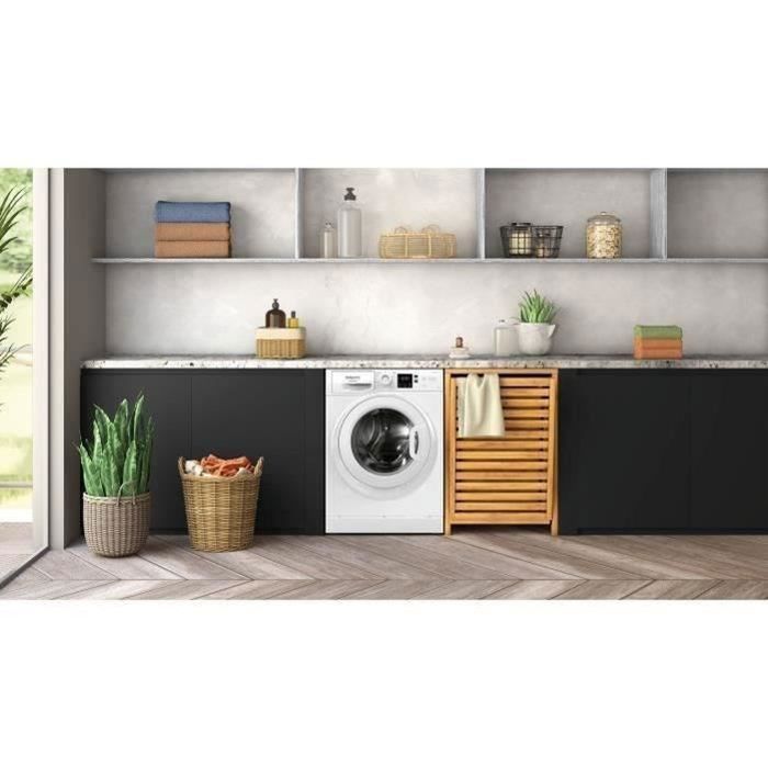 Lave-linge hublot HOTPOINT NS11469FWKFR - 11 kg - Induction - L60cm - 1400 trs/min - Classe A - Blanc