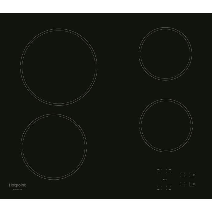 Table de cuisson vitrocéramique - HOTPOINT - HR631C - 4 foyers - 60 cm - Noir